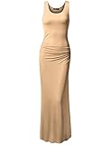 TWINTH Plus Size Maxi Dress Midi Dress Side Shirring Waist Sleeveless