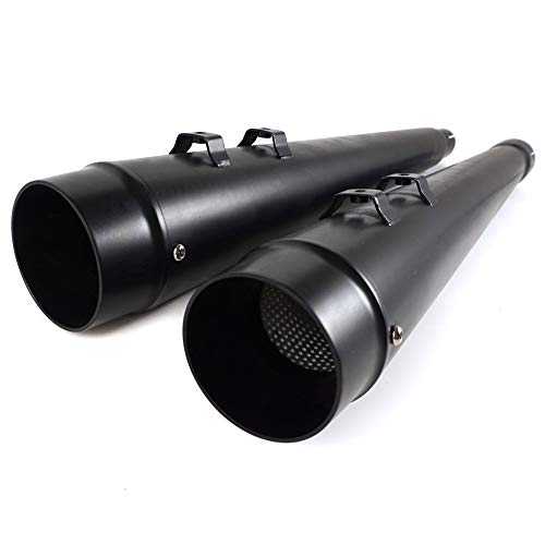 SHARKROAD 4.4" LargeOutlet Black Megaphone Slip On Muffler Exhaust For