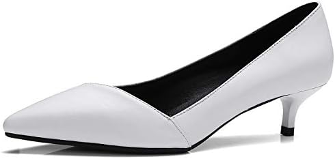 HEETIST Women's Low Kitten Heel Pointed Close Toe Pumps Office Party Mary Jane Shoes Slip On