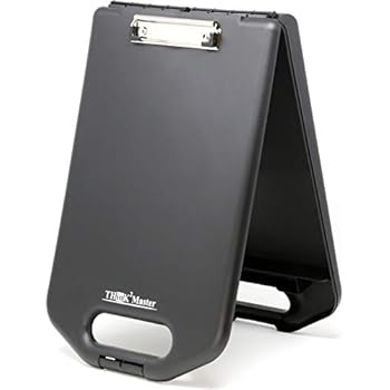 Think2Master Black Plastic Storage Clipboard with Handle and Real Hinges, | 30% Heavier & 30% Sturdier| Heavy Duty. Won't Flex or Bend Like Other Brands. Storage Area Holds 275 Letter Sized Paper.