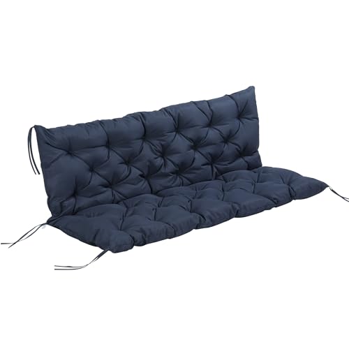 Outsunny 3 Sitzer Bankauflage für Sitzbank 150 x 98 x 8 cm Dunkelblau