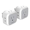 Multi Plug Outlet Extender, TESSAN 2 Packs Multiple Outlet Splitter Box with 4 Electrical Charger Cube Outlets, Wall Tap…