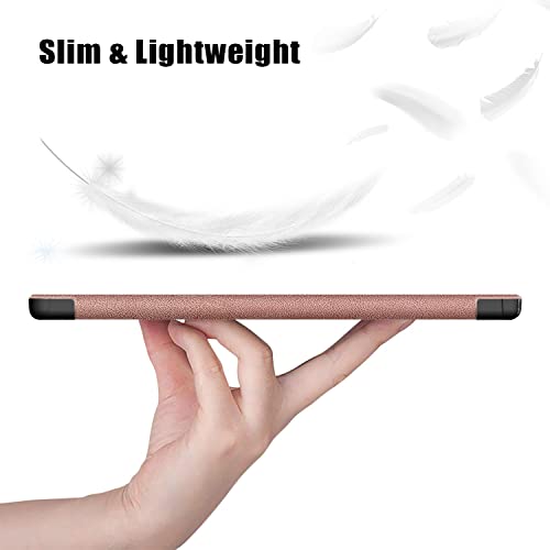 Dlahaby Case for Samsung Galaxy Tab A8 10.5 2021, Flip Smart Cover in PU Leather with Stand Case for Samsung Galaxy Tab A8 SM-X200 X205 X207 10.5 Inch Table,Rose Gold