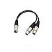 JLTPH XLR Splitter Cable, DMX Cable for Microphone, Y Cable Balanced Microphone Splitter Cord Audio Adaptor, 3Pin XLR 2 Female to 1 Male