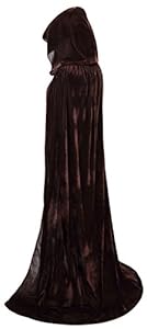 VGLOOK Full Length Hooded Cloak Long Velvet Cape for Christmas Halloween Cosplay Costumes 59