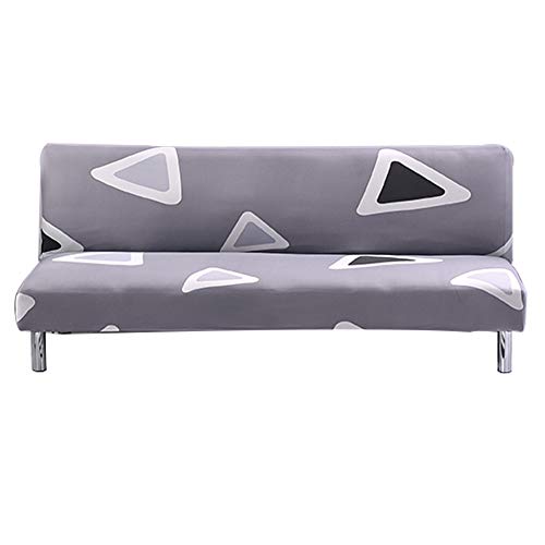 SHZONS Plush Sofa Cover, Solid Color Plush Thicker Folding Anti-Slip Armless Sofa Futon Cover for Patio Couch Bench (L, Q)