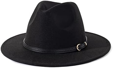 Lisianthus Women Belt Buckle Fedora Hat Black at Amazon  display picture 1