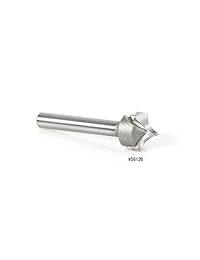 Amana Herramienta 56125 Solid Point Roundover 1 8 de corte de carburo R X 1 4 X 5 16 CH X 1 4 SHK X 2 inch de largo Router Bit para beadboards