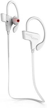 Wireless Headphones V4.1 Wireless Sports Earphones Waterproof HD Stereo Earbuds for Gym Running Noise Cancelling Headsets(White)
