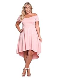 Roseinthebox - Vestido para mujer (cuello en V, plisado de alto voltaje, talla grande), color negro, XXL, Rosado