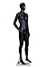 Male Full Body Durable Plastic Abstract Egg Head Mannequin with Movable Head Black (SM1 BLK)