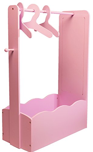 MMP Living Dress up Center with Full Length Mirror, knob and 3 Hangers - Pink, 3 feet Tall - Thumbnail 5