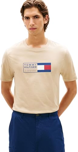 Camiseta Love Text Box para Hombre, MW0MW42366, Color Caqui, Talla L