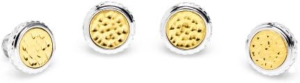Ravi Ratan Sterling Round Two Tone Hammered Opus Studs
