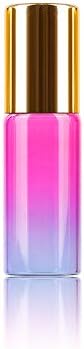 Refillable Gradient Color Essential Oil Roller Bottles, Portable Glass Bottle Travel Cosmetic Liquid Storage Container size 5ml