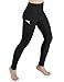 ODODOS Women's High Waist Yoga Pants with Pockets,Tummy Control,Workout Pants Running 4 Way Stretch Yoga Leggings with Pockets,Black,Medium