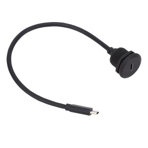 Cable adaptador de montaje empotrado USB 3.0 a USB C, cable corto, cable adaptador extensión para montaje en panel 5 Gbps, adaptador de montaje empotrado tipo C 3.0 macho a hembra, 20 V, 3 A