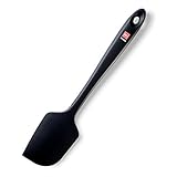 Award-Winning Pro-Grade Silicone Spatulas By DI ORO - 600°F Heat-Resistant Seamless Rubber Spatula - Perfect For Baking, Cooking, Scraping - Premium Stainless Steel Core Technology (BLACK Single)