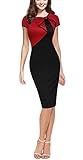 REPHYLLIS Women Cap Sleeve Bow-Knot Wear to Work Business Cocktail Pencil Dress