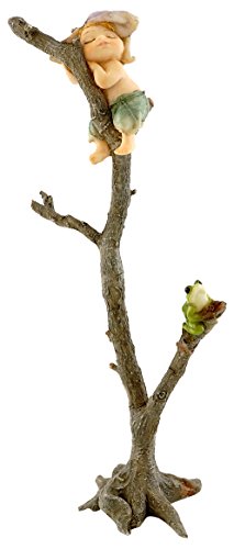 Top Collection Miniature Fairy Garden and Terrarium Sprite Napping with Frog Fi…