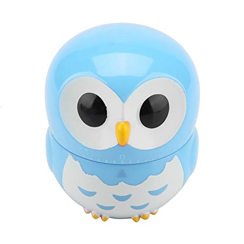 Rosvola Mechanical Timer, Cute Owl Shape Manual Cooking Counters Clock for Kitchen(Blue) - Thumbnail 5