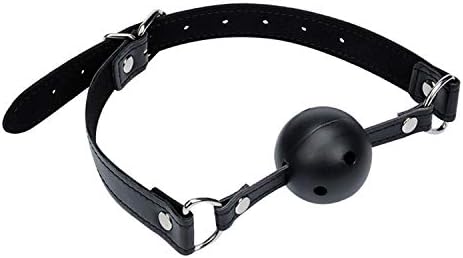 Leather Open Mouth Collar Open Breathable Leather Paly Ball for Women Men,Adjustable Strap,Free Bag
