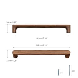 Evionlin Walnut Round 7-1/2in Wooden Drawer Handle