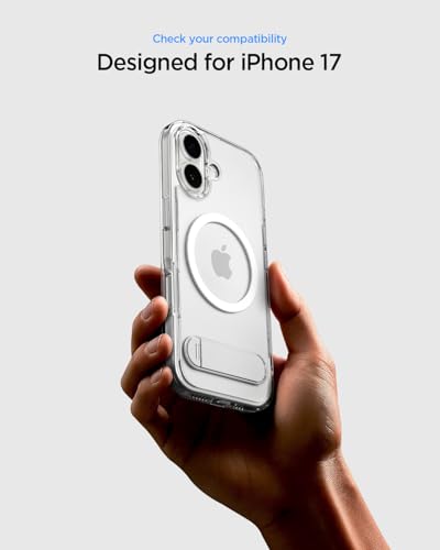 Spigen Ultra Hybrid S MagFit for iPhone 17 case cover with Kickstand [MagSafe compatible] - Clear White