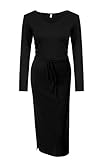 Meaneor Women's Plus V Neck Long Sleeve Long Maxi Dresses with Waist String