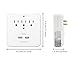 Oviitech USB Outlet Surge Protector, 3-Outlet Wall Mount Surge Protector with USB Charging and Slide-Out Smartphone Holders,Home/Office Wall Tap