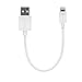dCables MFi Certified Short USB Cable for iPhone 6, iPhone 6 Plus, iPhone 5, iPhone 5c, iPhone 5s, iPad 4, iPad Air, iPad Mini, iPod Touch 5, iPod Nano 7 - Charger Cable for Apple Lightning - White