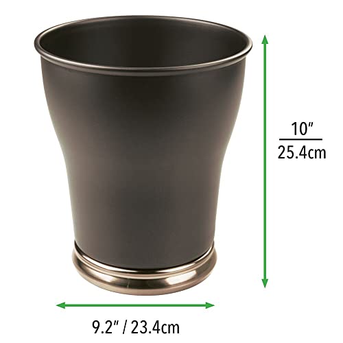 mDesign Decorative Metal Small Trash Can Wastebasket, Garbage Container ...