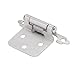Amazon Basics AB-4006 Hinges, 1/2 inch overlay, 20 Count, Satin Nickel