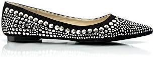 GuiltySoles STELLA Women's Flats Women's Ballet Flats Pointy Toe Shoes Studded Ballet Shoes (8.5)