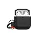 URBAN ARMOR GEAR UAG Compatible with AirPods (1st Gen & 2nd Gen), Full-Body Protective Rugged Water Resistant Soft-Touch Silicone Case with Detachable Carabiner, Black/Orange