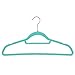 Juvale Teal Velvet Hangers - 50-Pack, 18 in, Slim Flocked Design - Cascading Adult Clothes Hangers & Space-Saving Closet Organizer for Shirts, Suits & Pants
