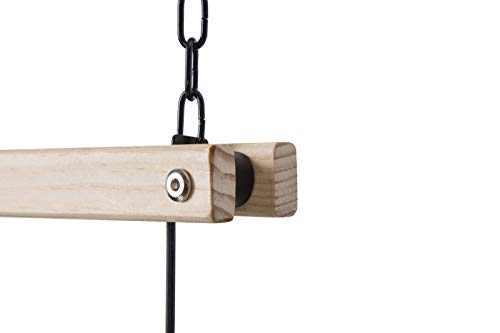 Soduku Pot and Pan Rack Organizer, Ceiling Mounted Single Wooden Cookware Hanger with 6 Hooks for Pot Pans Utensils
