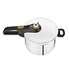 Tefal P2530737 Secure 5 Neo snelkookpan, 6 liter, 2-traps gaarregelaar, hoogwaardig roestvrij staal, zilver/groen