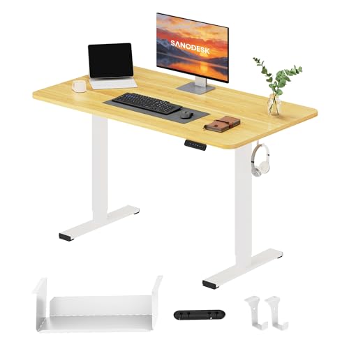 SANODESK Höhenverstellbarer Schreibtisch elektrisch 120x60 cm