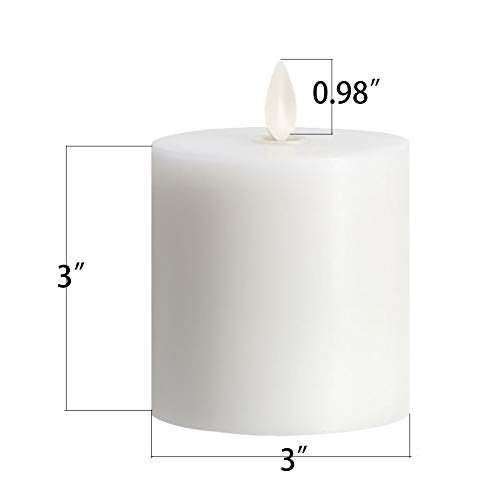 smtyle 3x3 inch Moving Flame White Flameless Candles Flickering
