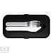 monbento - MB Pocket Black case - Stainless steel cutlery set for lunch box - 3 Pieces fork knife spoon - Flatware set ideal for work travel school
