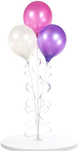 Table Top 3 Balloon Bouquet - Reusable and Helium-Free (Pink, White, Purple)