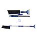MoKo Car Snow Shovel Removal Tools, 2 in 1 Adjustable & Lightweight Snow Removal Shovel Brush Ice Scraper for Car Truck Outdoor & Home, Black + Blue