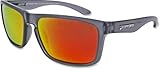 Peppers Capstone Sunglasses Matte Crystal Grey - Fire Red Mirror