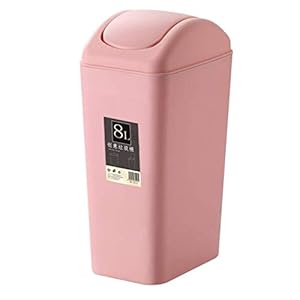 MADHEHAO Swing-top Deksel Prullenbak Vuilnisbak, rechthoekige Plastic Recycling Bin, badkamer Slanke Prullenbak Voor…