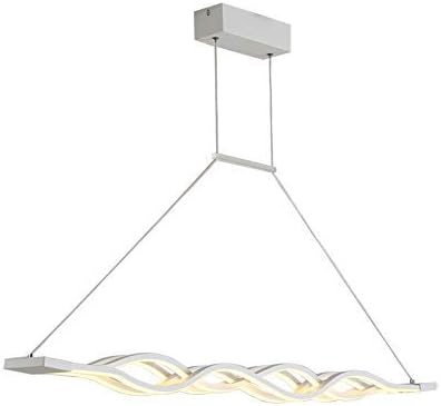HOUDES Modern Chandeliers Dimmable LED Acrylic Pendant Light Wave Shape Lamp for Dining Room Kitchen Contemporary Ceiling Light with Remote Control L100cm 80W