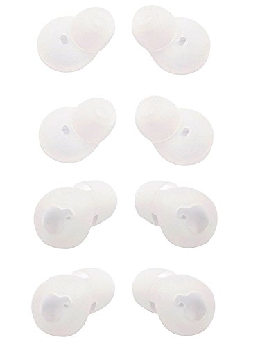 ALXCD Ear Tip for Gear Circle SM-R130, 4 Pairs Anti-Slip Durable Silicone Replacement Ear Tip Eargels, Fit for Samsung Gear Circle Bluetooth Earphone SM-R130 (4 Pair)[White]