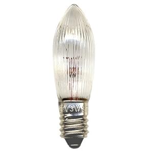 Star Trading, set van 7 universele lampen E10, gloeilampen dimbaar, warmwit voor kerstverlichting, elk 3 watt, hoogte: 4…