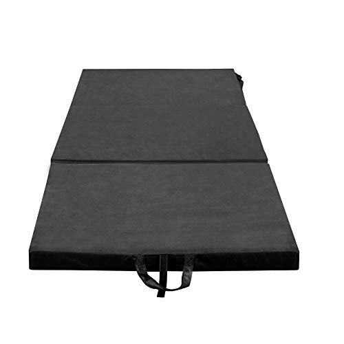 American Furniture Alliance Hide A' Mat 3.5 x 35 x 77 inch Twin Trifold Mattress Mesh/Suede, Black - Thumbnail 5