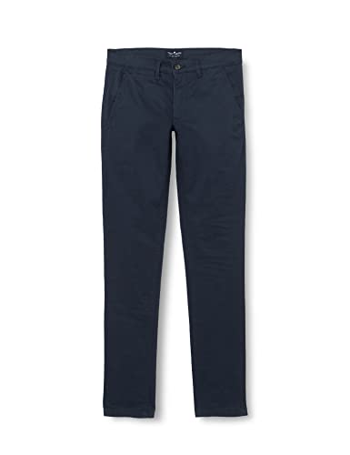 Teddy Smith P-Chino Raso Pantaloni Eleganti, Blu Navy, 48 Uomo
